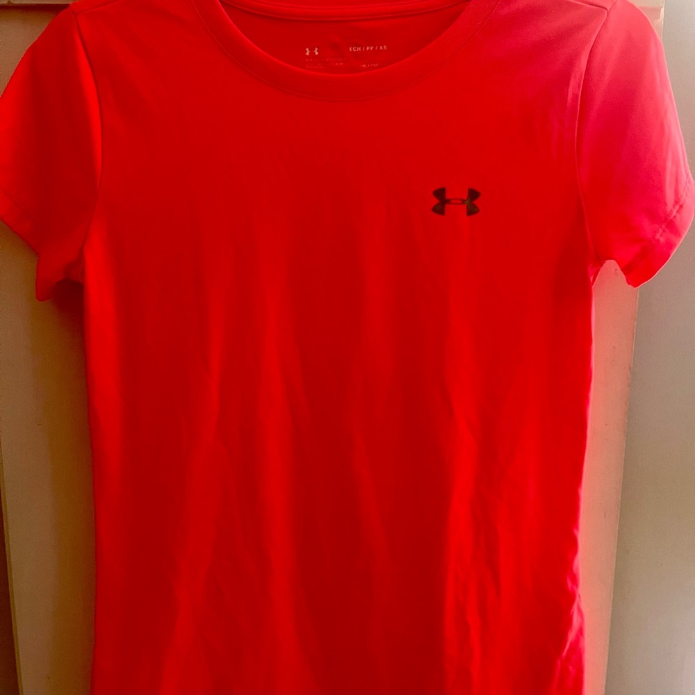 Under Armour Pink Athletic Tee with Black Logo